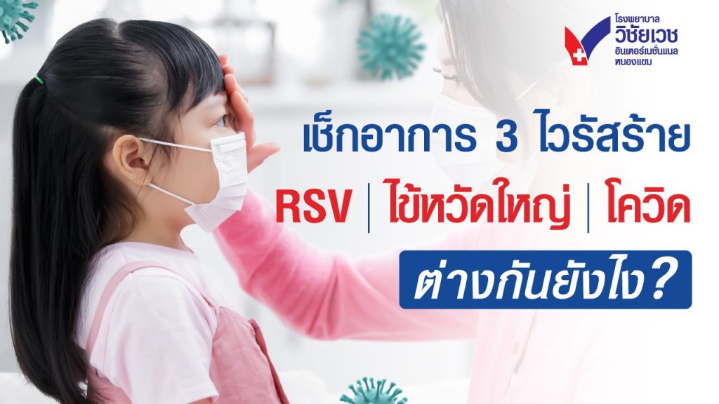 เช็กอาการ 3 ไวรัสร้าย RSV ไข้หวัดใหญ่ โควิด  ต่างกันยังไง?