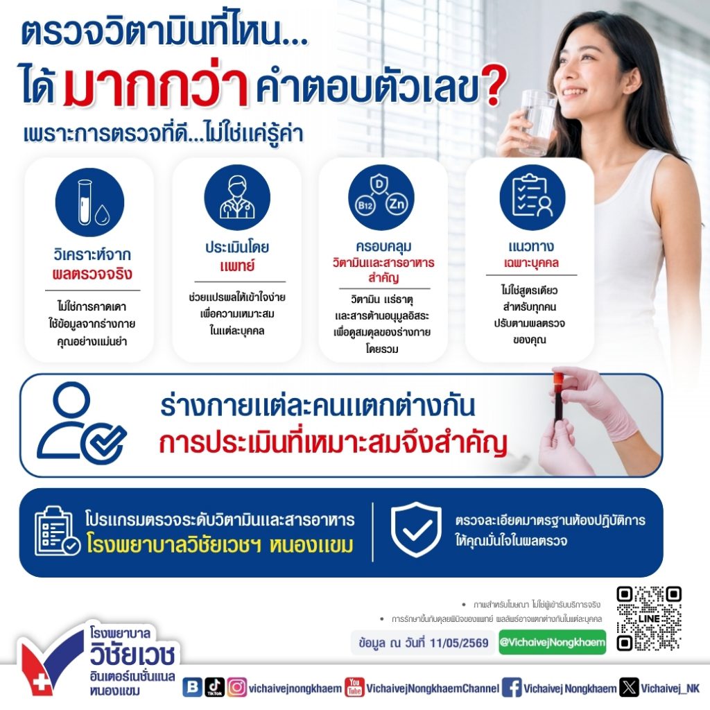 ตรวจวิตามินที่ไหนได้มากกว่าคำตอบตัวเลข? เพราะการตรวจที่ดีไม่ใช่แค่รู้ค่า